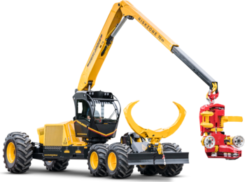 An innovative yellow harvester machine featuring state-of-the-art cutting and lifting technology.