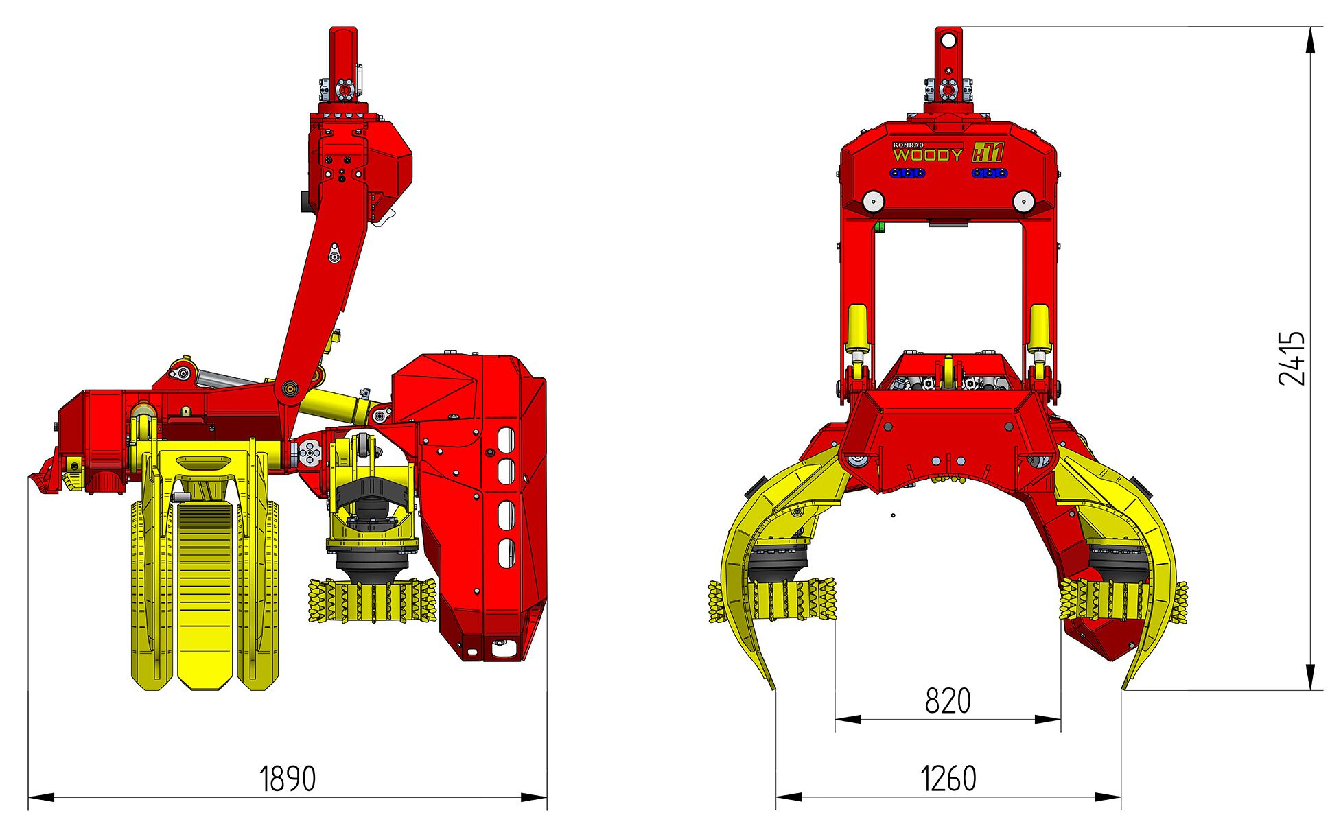 Diagram of Woody WH70-1 timber harvesting machine dated 2020-02-19